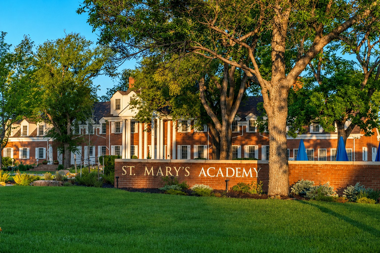 The campus grounds and entrance at St. Mary's Academy