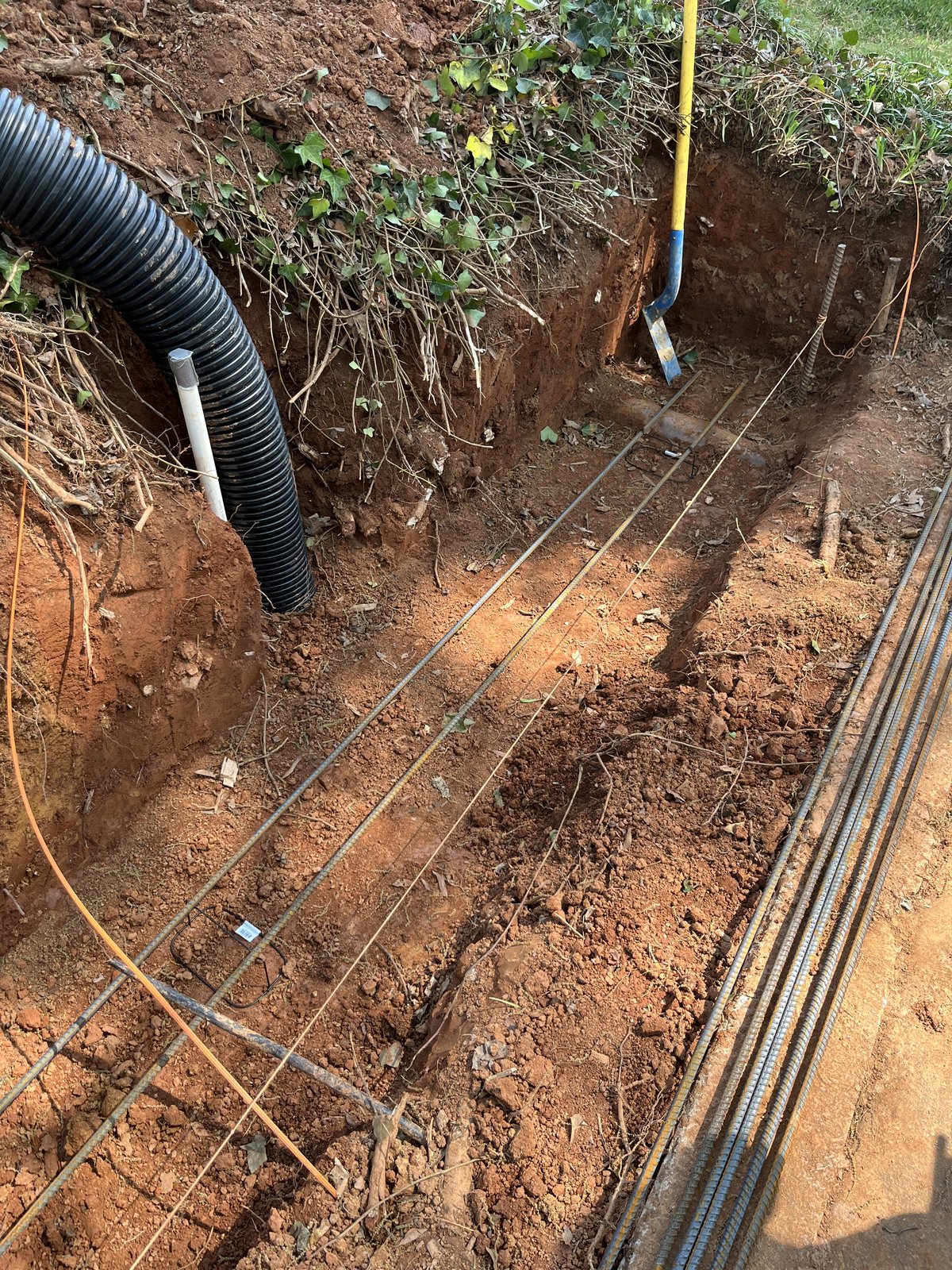 A garden under construction in Charlotte
